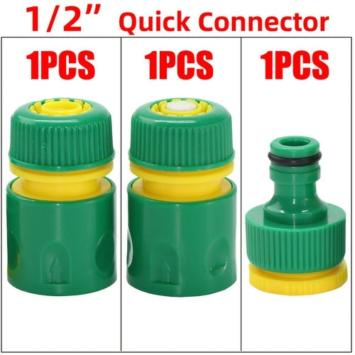 3pcs Green 1/2inch Garden Hose Coupling Adapters Water Tap Quick