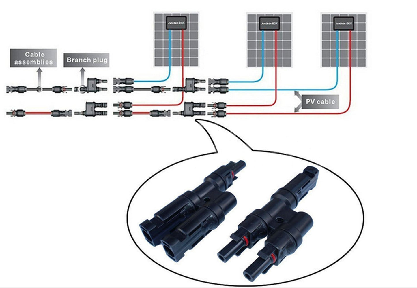 ACOPWER 1 Pair Solar Panel PV T/Y Connectors