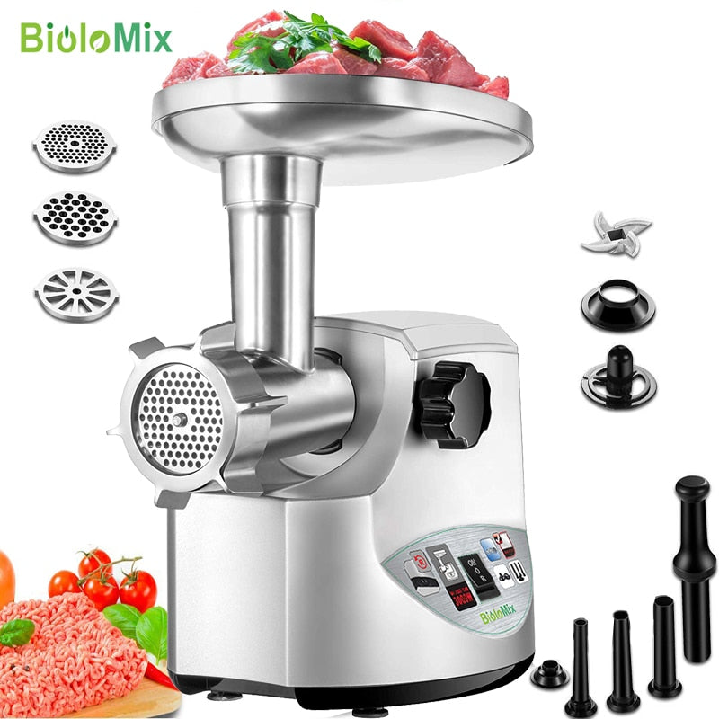 BioloMix Heavy Duty 3000W Max Powerful Electric Meat Grinder Home