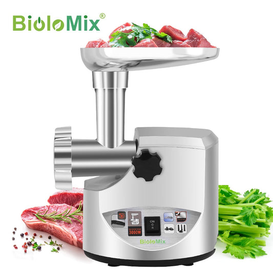 BioloMix Heavy Duty 3000W Max Powerful Electric Meat Grinder Home