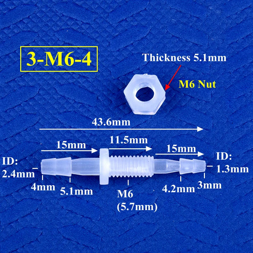 5~200Pcs Hex Nut M6~M10 To 3~8mm PP Pagoda Direct Connectors Aquarium