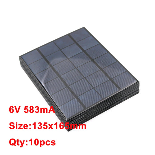 10PCS X DC Solar Panel 6V 100mA 167mA 183mA 333mA 500mA 583mA 750mA