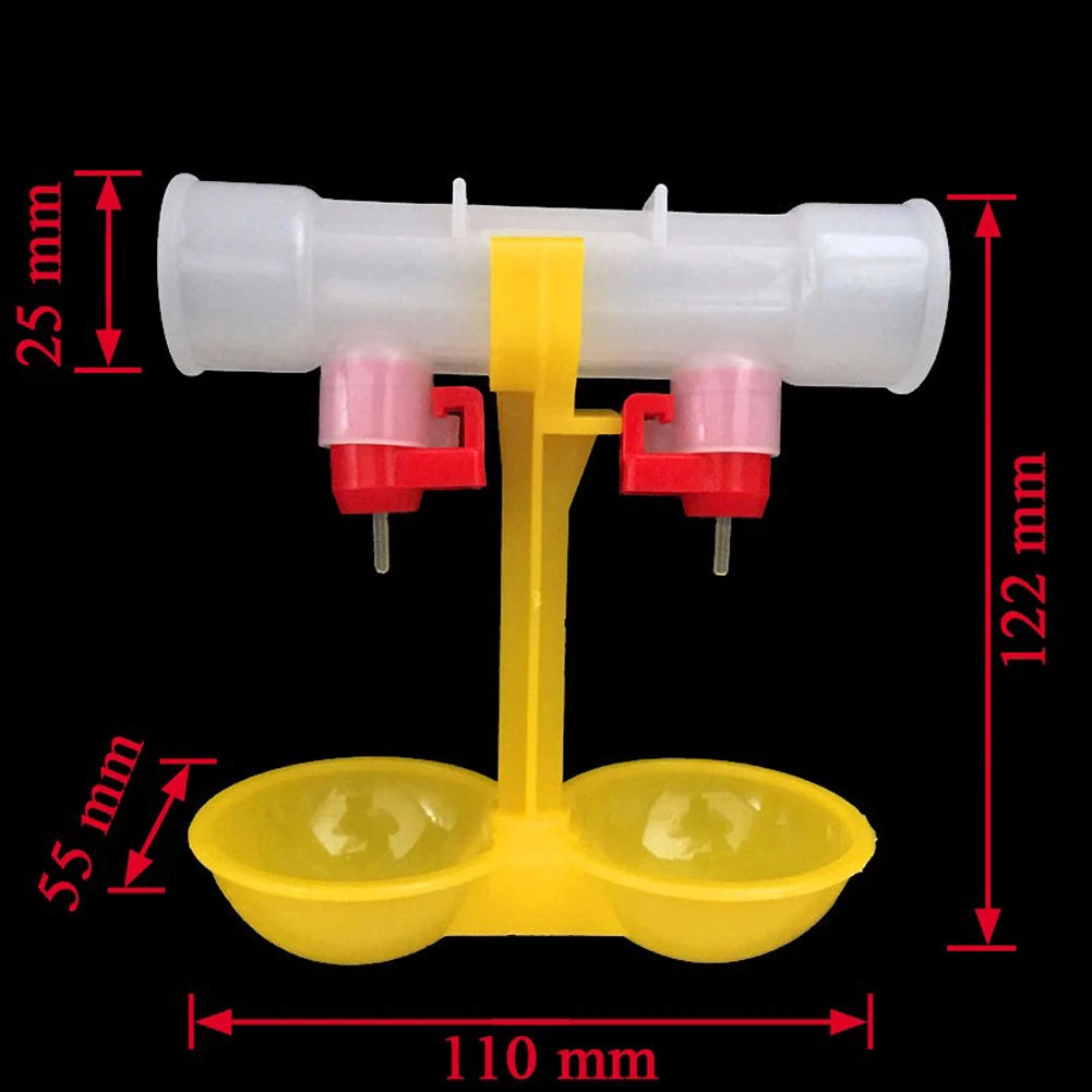 Chicken Drinking Fountain Double Hanging Cup Ball Nipple Drinkers