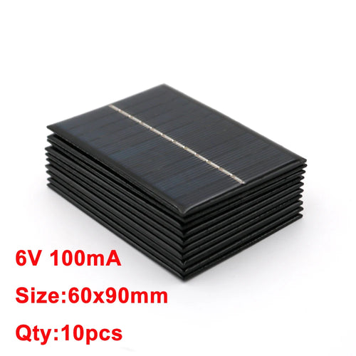 10PCS X DC Solar Panel 6V 100mA 167mA 183mA 333mA 500mA 583mA 750mA