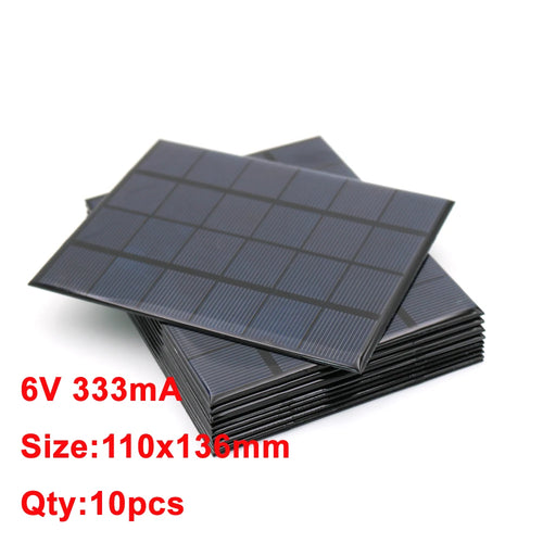 10PCS X DC Solar Panel 6V 100mA 167mA 183mA 333mA 500mA 583mA 750mA