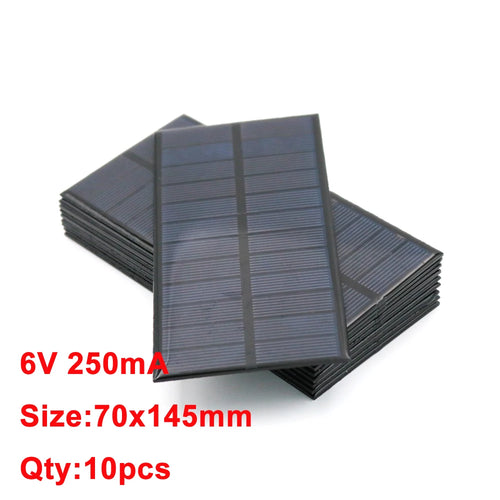 10PCS X DC Solar Panel 6V 100mA 167mA 183mA 333mA 500mA 583mA 750mA