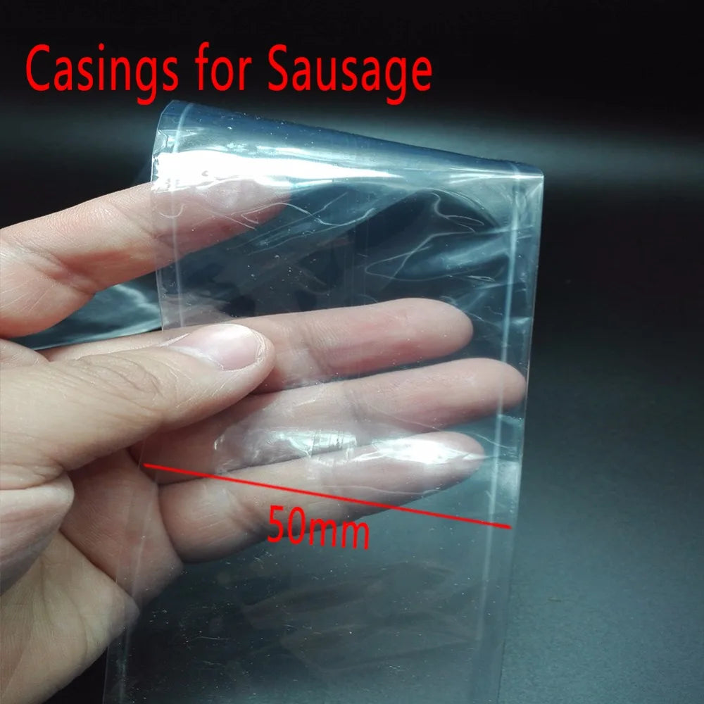 1PC  Food Grade Casings for Sausage Salami Length:50cm Wide50mm Shell