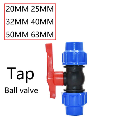 20/25/32/40/50/63mm PVC PE Tube Tap Water Splitter Plastic Quick Valve