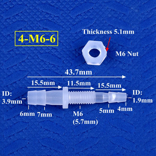 5~200Pcs Hex Nut M6~M10 To 3~8mm PP Pagoda Direct Connectors Aquarium