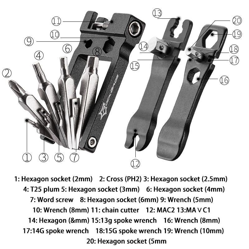 ROCKBROS Mountain Bicycle Tools Sets Bike Bicycle Repair Tools Kit Hex