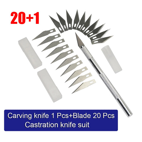 Castration Knife 1 Pcs Plus Blade 20 Pcs Scalpel For Castration Of