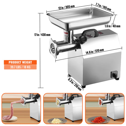 VEVOR Electric Meat Grinder Food Processors Sausage Maker Filler