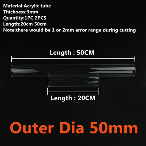 1~2PCS O.D 3mm~110mm High Transparent Acrylic Tube Fish Tank Aquarium