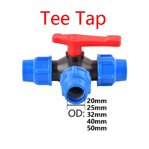 20/25/32/40/50mm PVC PE Tube Tap Water Splitter Plastic Quick Valve