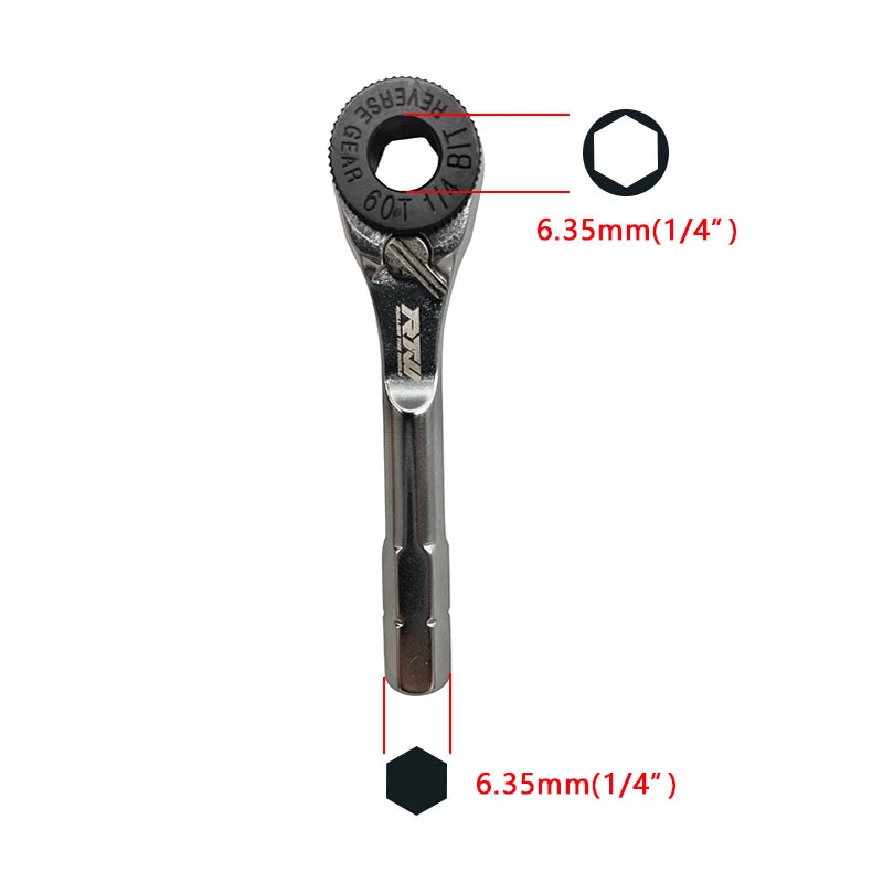 1/4”Ratchet Wrench 1/4” 6.35mm Handle Quick Socket Ratchet Wrench