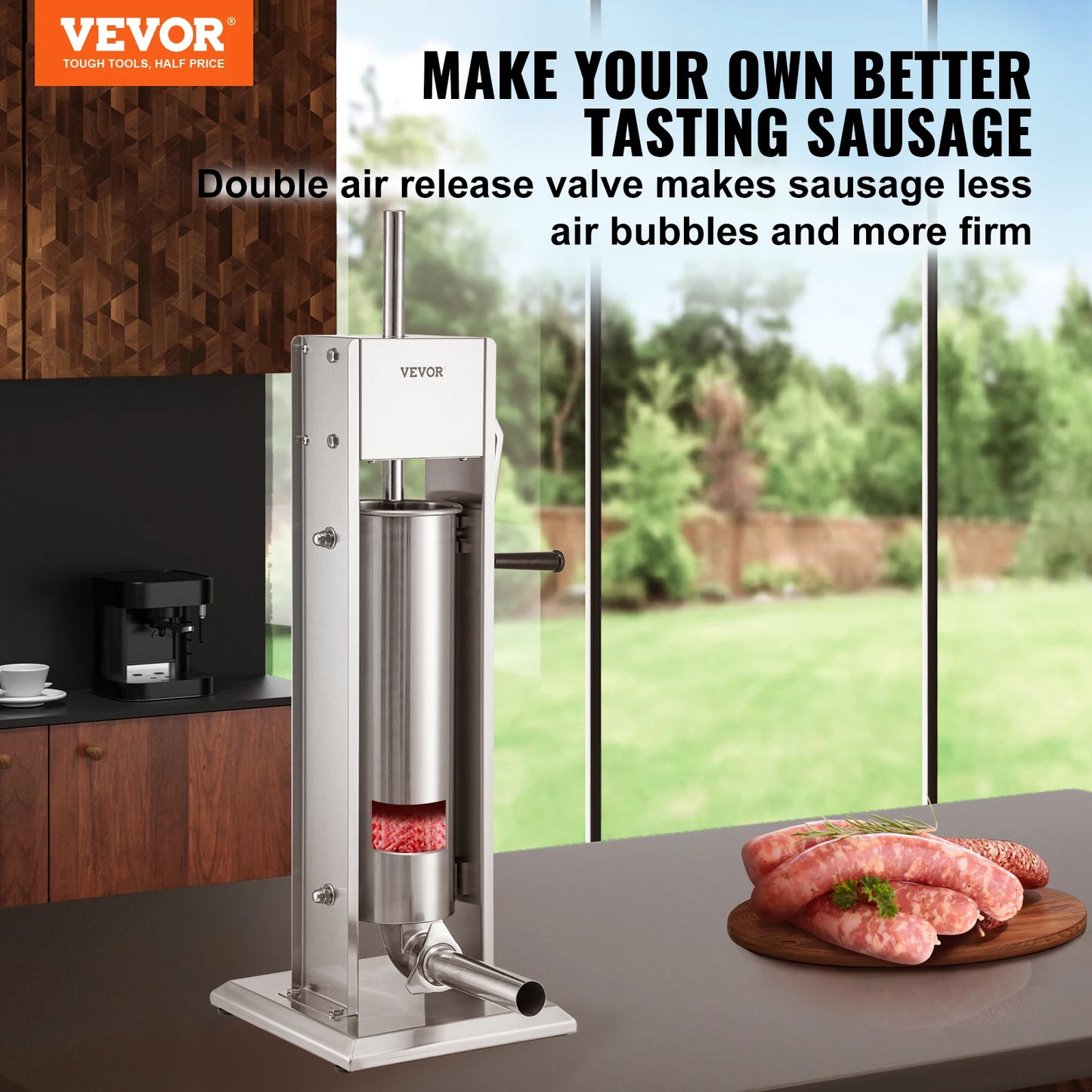 VEVOR 3 5 7 L Manual Sausage Stuffer Stainless Steel Making Sausage