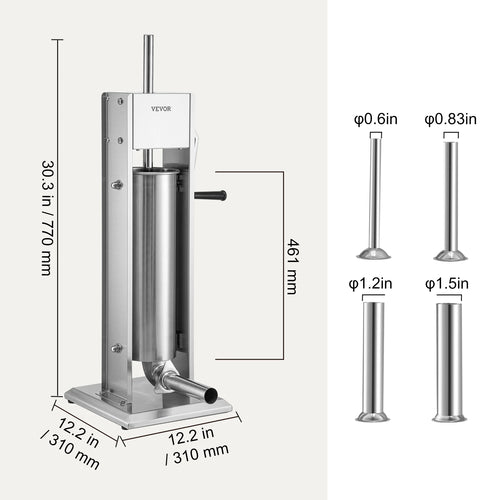 VEVOR 3 5 7 L Manual Sausage Stuffer Stainless Steel Making Sausage