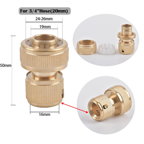 1/2 3/4"  Thread Quick Connector Brass Garden Watering Adapter Drip