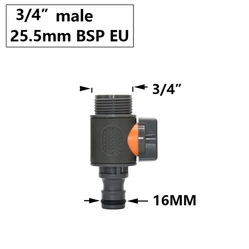 Garden Hose Quick Connector 1/2 3/4 1 Inch Pipe Coupler Stop Water