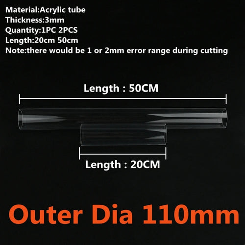 1~2PCS O.D 3mm~110mm High Transparent Acrylic Tube Fish Tank Aquarium