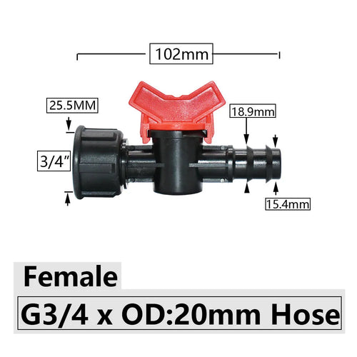 4/8/10/12/16/20/25mm Hose Barbed Mini Valve Garden Tap Barb Connectors