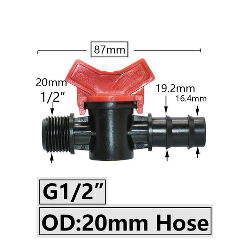 4/8/10/12/16/20/25mm Hose Barbed Mini Valve Garden Tap Barb Connectors