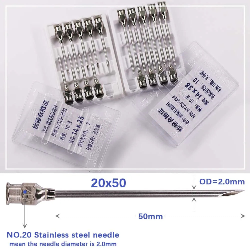 10/20/30/50ml Veterinary Tool Pinhead Syringe Adjustable Dose 304