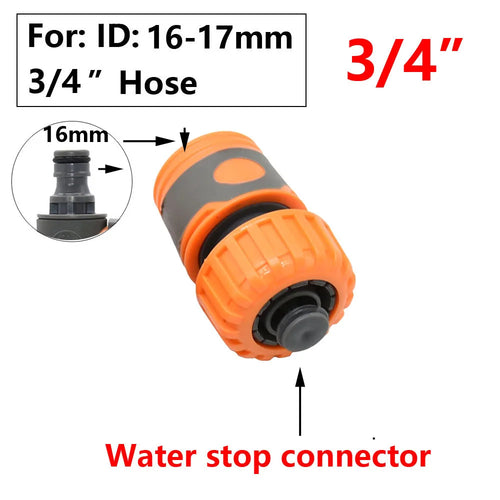 Garden Hose Quick Connector 1/2 3/4 1 Inch Pipe Coupler Stop Water