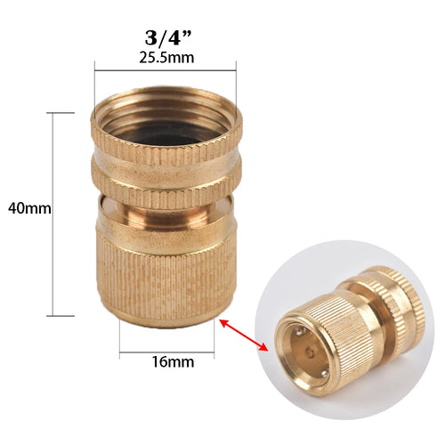 1/2 3/4"  Thread Quick Connector Brass Garden Watering Adapter Drip