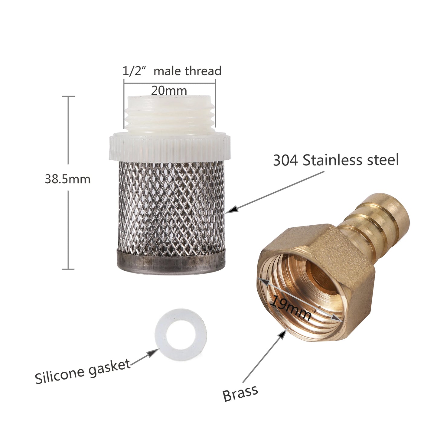 4~20mm Hose Filter Stainless Steel Mesh Strainer Garden Irrigation