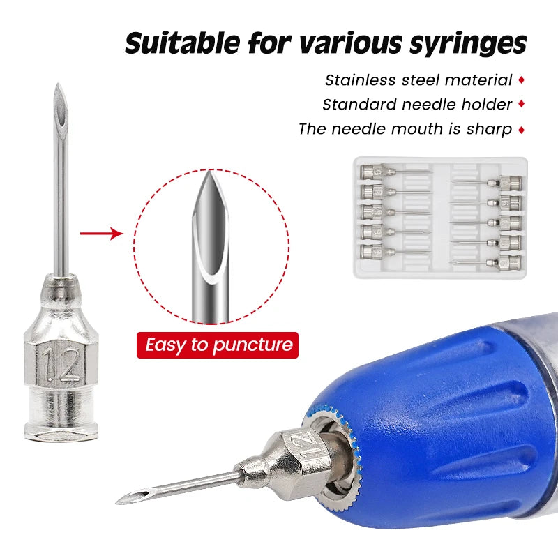 2Box/20Pcs Stainless Steel Needle for Animals Dispensing Needle