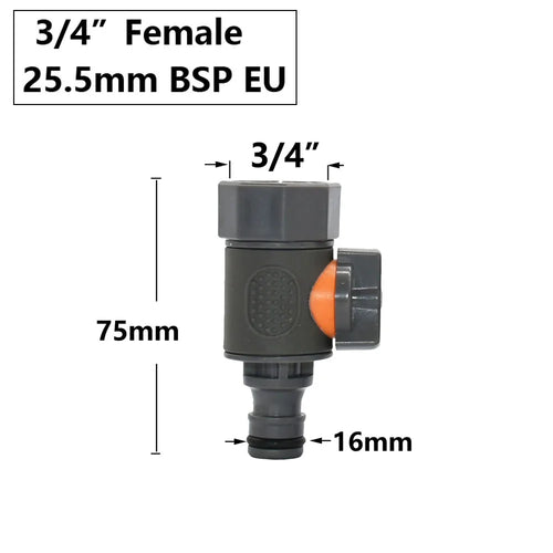 Garden Hose Quick Connector 1/2 3/4 1 Inch Pipe Coupler Stop Water