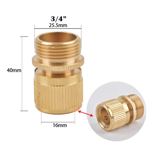 1/2 3/4"  Thread Quick Connector Brass Garden Watering Adapter Drip