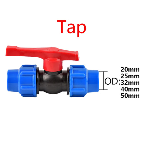 20/25/32/40/50mm PVC PE Tube Tap Water Splitter Plastic Quick Valve