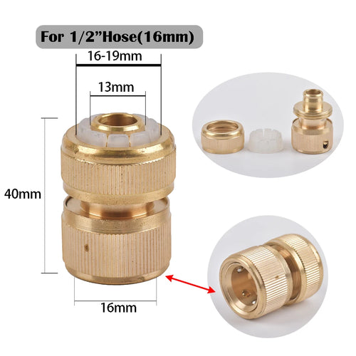 1/2 3/4"  Thread Quick Connector Brass Garden Watering Adapter Drip