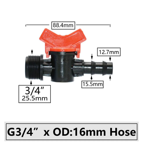 4/8/10/12/16/20/25mm Hose Barbed Mini Valve Garden Tap Barb Connectors