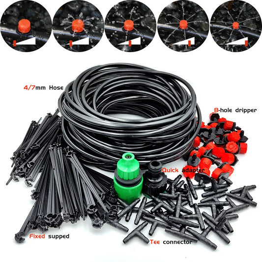 Greenhouse 5M-50M DIY Drip Irrigation System Automatic Watering Garden