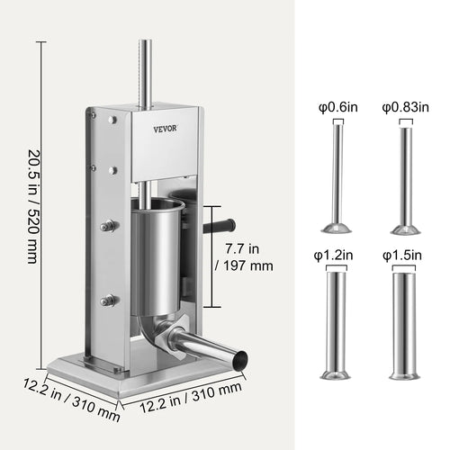 VEVOR 3 5 7 L Manual Sausage Stuffer Stainless Steel Making Sausage