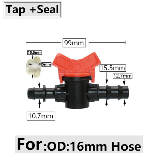 4/8/10/12/16/20/25mm Hose Barbed Mini Valve Garden Tap Barb Connectors