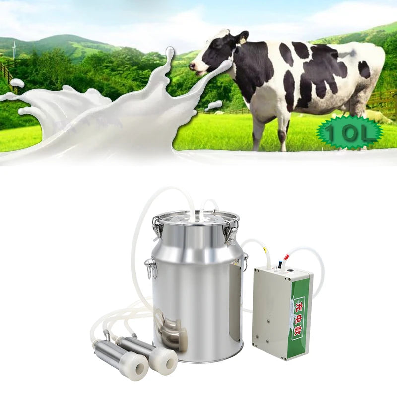 10L Cow Electric Milking Machine Stainless Steel Milker Farm Goat