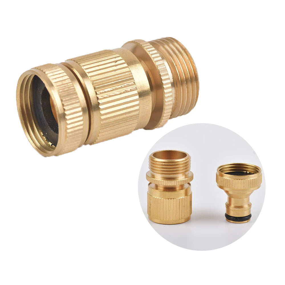 1/2 3/4"  Thread Quick Connector Brass Garden Watering Adapter Drip