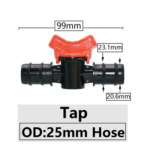 4/8/10/12/16/20/25mm Hose Barbed Mini Valve Garden Tap Barb Connectors