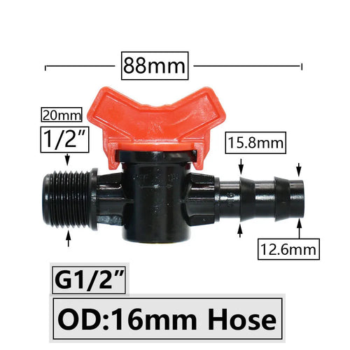 4/8/10/12/16/20/25mm Hose Barbed Mini Valve Garden Tap Barb Connectors