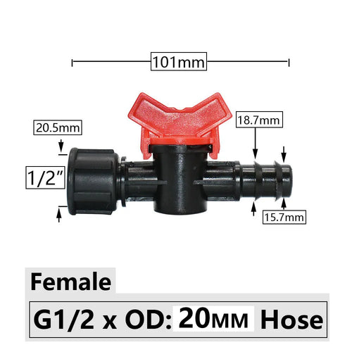 4/8/10/12/16/20/25mm Hose Barbed Mini Valve Garden Tap Barb Connectors