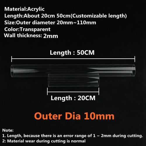 1~2PCS O.D 3mm~110mm High Transparent Acrylic Tube Fish Tank Aquarium