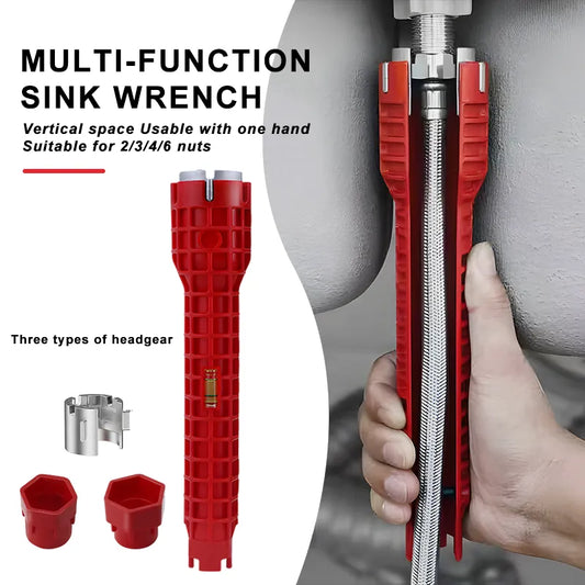 8 In 1 Flume Wrench Plumbing Installation Wrench Anti-slip Kitchen