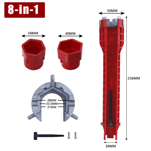 8 In 1 Flume Wrench Plumbing Installation Wrench Anti-slip Kitchen