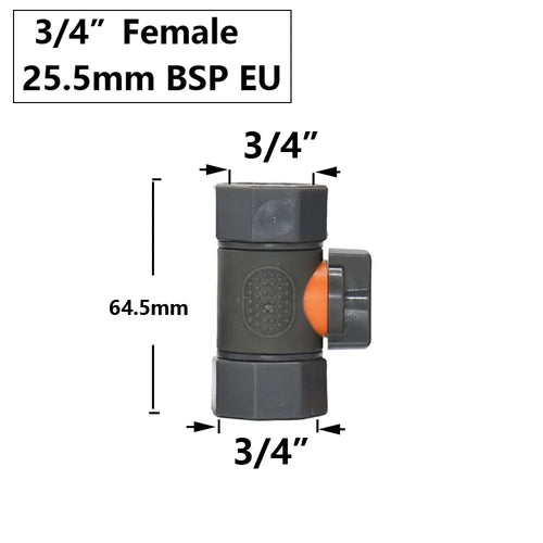 Garden Hose Quick Connector 1/2 3/4 1 Inch Pipe Coupler Stop Water