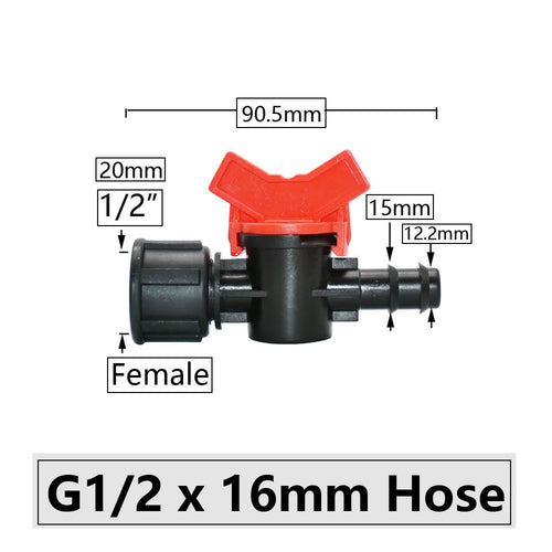 4/8/10/12/16/20/25mm Hose Barbed Mini Valve Garden Tap Barb Connectors