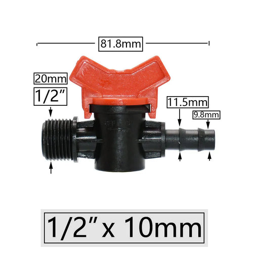 4/8/10/12/16/20/25mm Hose Barbed Mini Valve Garden Tap Barb Connectors